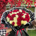 Bouquet Flowers - Red & Cream